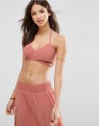 Asos Wrap Beach Crop Top Co-ord - Terracotta Orange