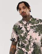 Another Influence Tropical Boxy Short Sleeve Shirt - Pink