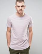 Selected Homme T-shirt With Curved Hem - Gray