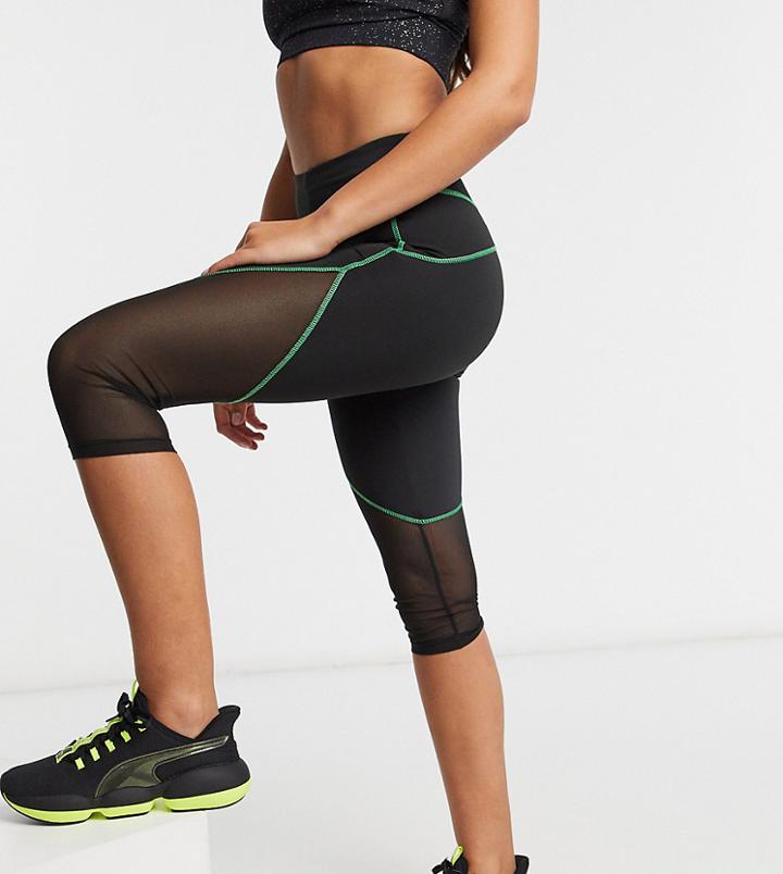 Asos 4505 Petite Legging With Seam Detail-black