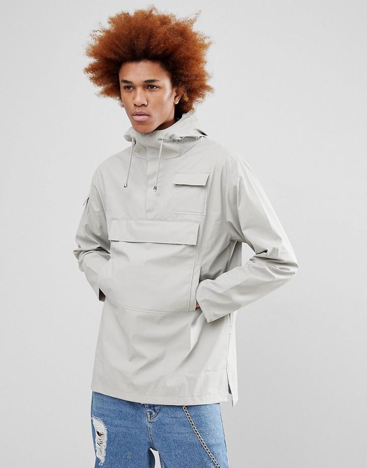 Rains 1242 Camp Anorak In Stone - Stone