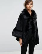 Coast Faux Fur Cape - Black