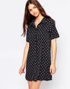 Brave Soul Paisley Print Shirt Dress - Black