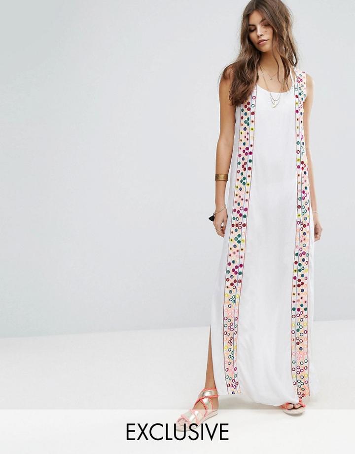 Rocca Bella Maxi Embellished Beach Dress - White
