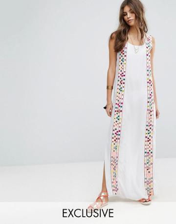 Rocca Bella Maxi Embellished Beach Dress - White