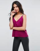 Asos Cami With Embellished Strap - Purple