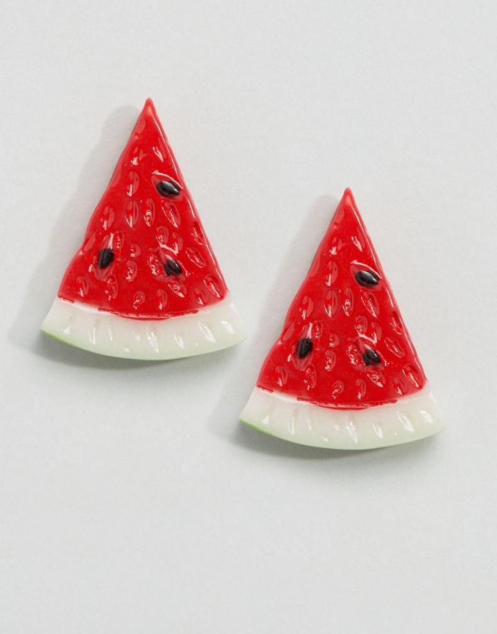 Limited Edition Watermelon Stud Earrings - Red