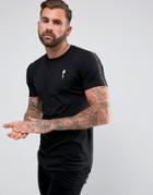 Rose London T-shirt In Black With Taping - Black