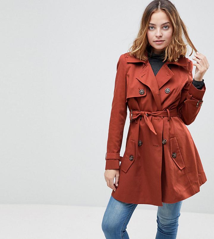 Asos Petite Classic Trench Coat - Red