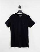 French Connection V Neck T-shirt In Black