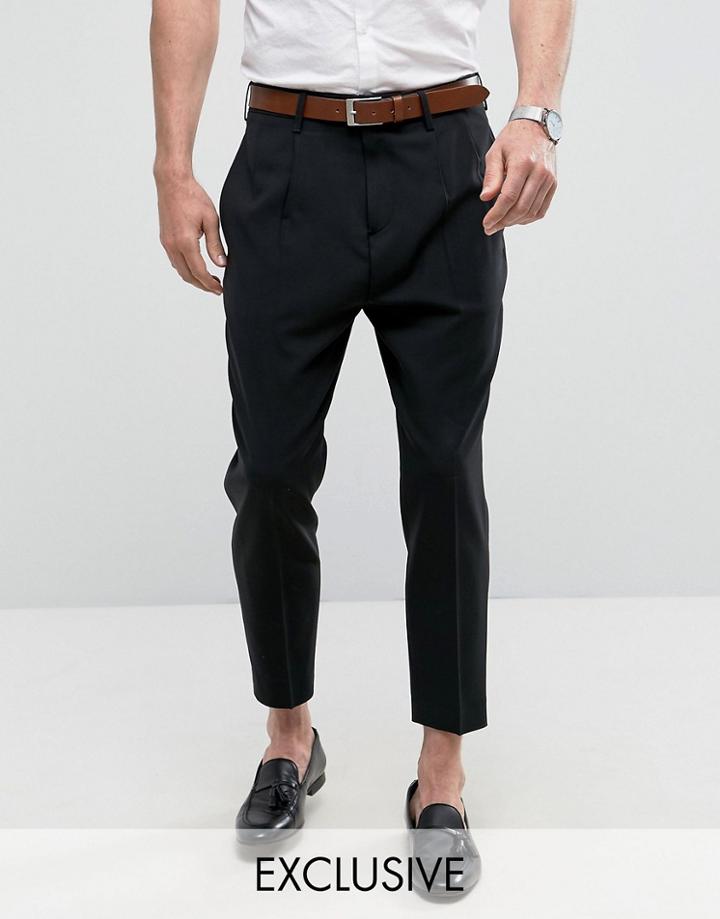 Noose & Monkey Pleated Tapered Pant - Black