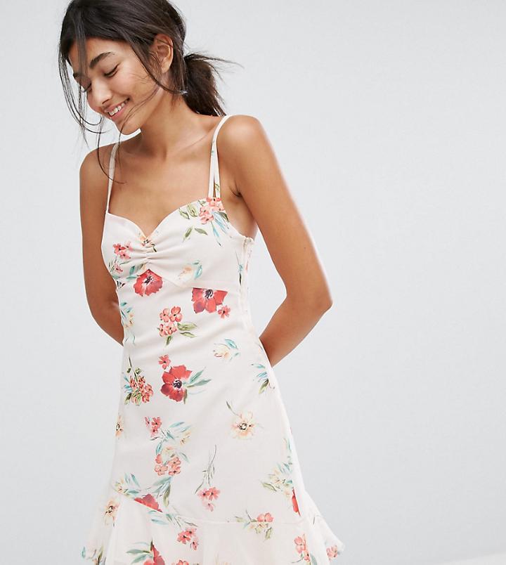 Bershka Floral Printed Cami Dress-multi