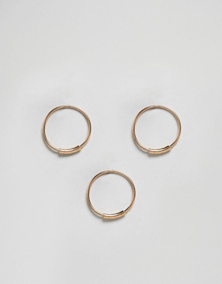 Weekday Skinny Mini Hoops - Gold