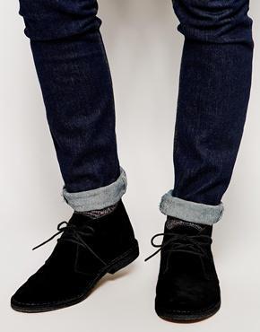 Asos Desert Boots In Suede - Black Suede