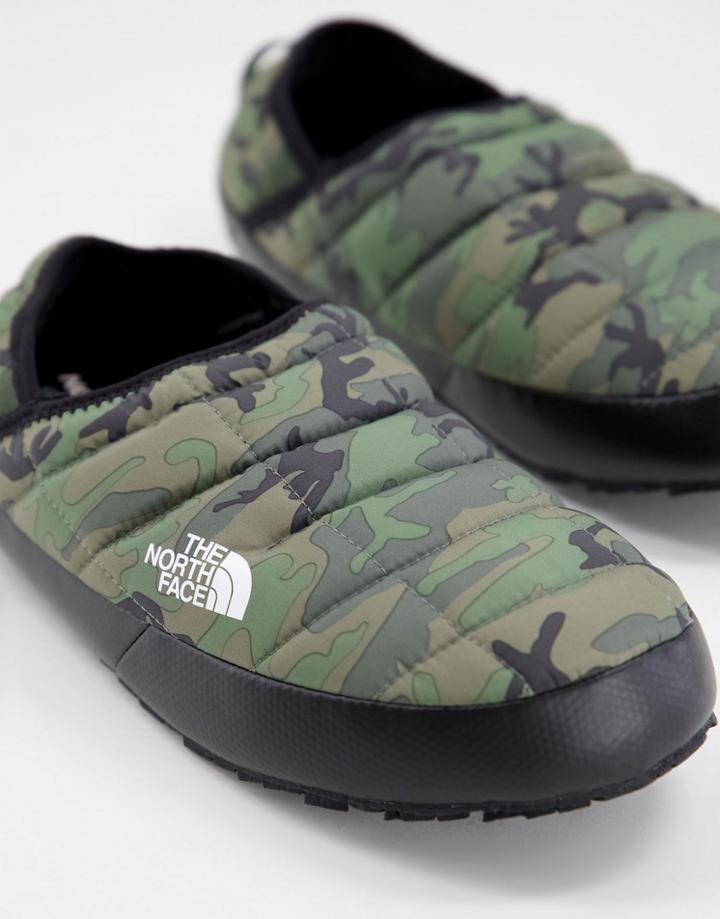 The North Face Thermoball Traction Mules In Camo-green