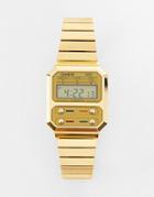 Casio Revival F-100 Unisex Digital Bracelet Watch In Gold A100weg-9aef