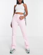 Asos Design Hourglass Flare Jean In Cosmo Pink