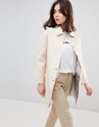 Cubic Rose Oversized Coat With Silver Inside-cream