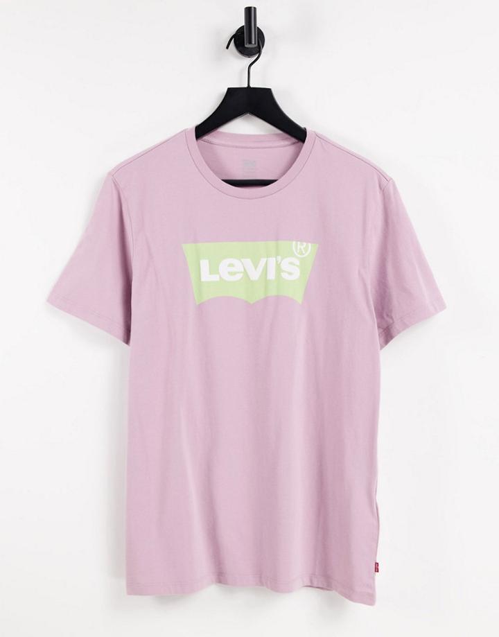 Levi's T-shirt In Lilac With Large Batwing Logo-purple