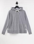 Nike Training Dri-fit Get Fit Zip-through Hoodie In Gray Heather-grey