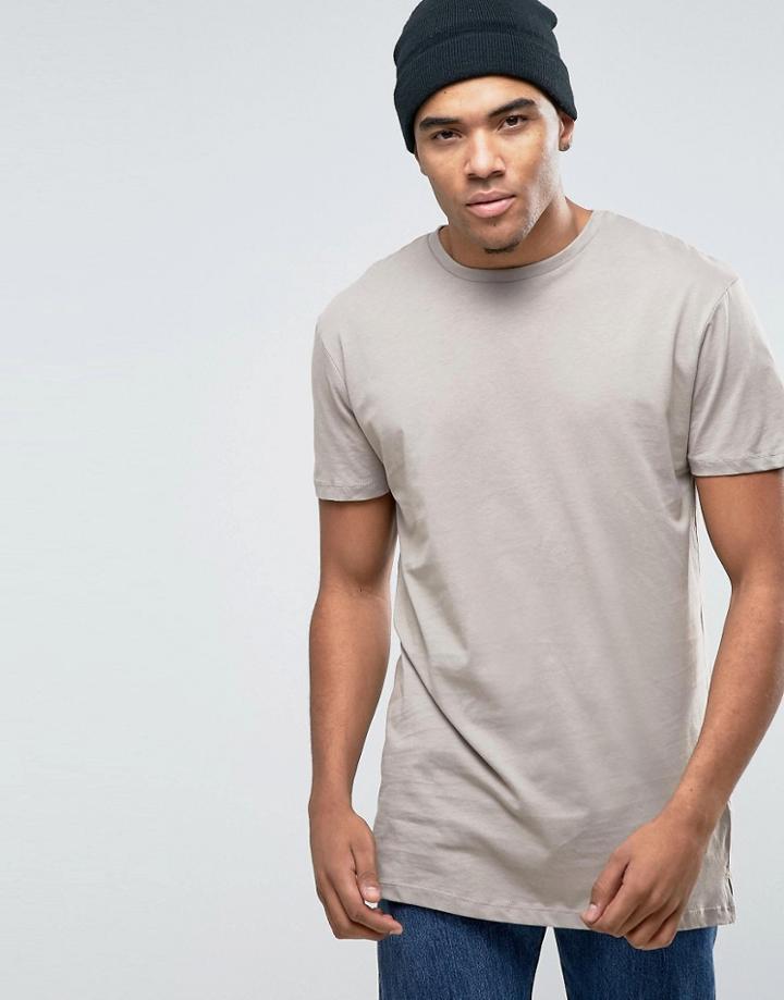 New Look Longline T-shirt In Light Brown - Brown