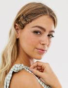 Orelia Resin Hair Slide & Clip Pack-brown