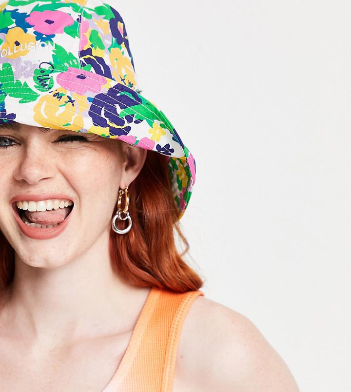 Collusion Bucket Hat In Nana Floral Print-multi