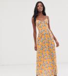 Parisian Tall Cami Strap Maxi Dress In Yellow Floral - Yellow