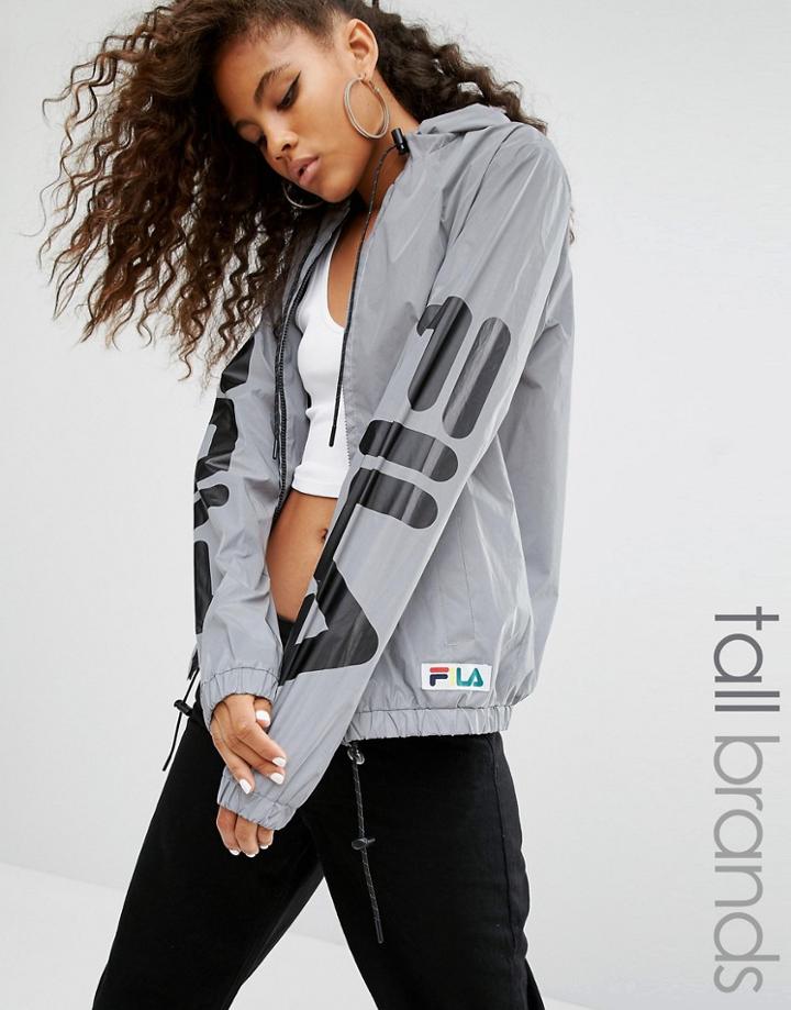 Fila Tall Reflective Motif Jacket - Silver