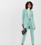 Stradivarius Tailored Pants With Matching Blazer In Mint - Green