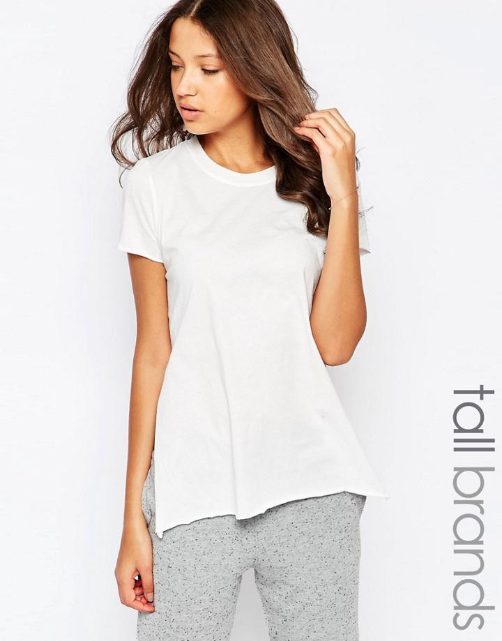 Y.a.s Tall Short Sleeve Tee With Tie Side Detail - White