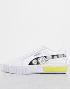 Puma Cali Star Sneakers With Daisy Print In White And Yellow