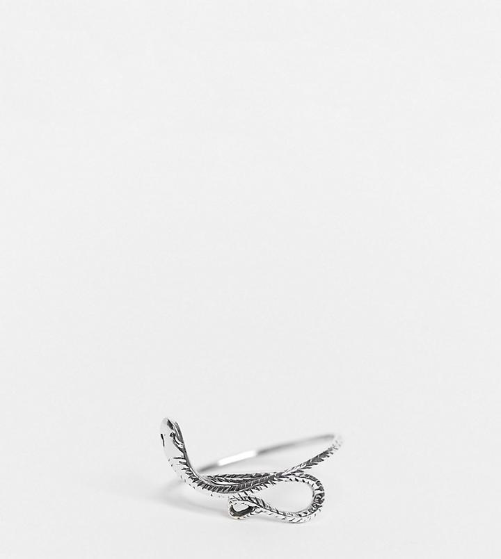 Kingsley Ryan Snake Ring In Sterling Silver