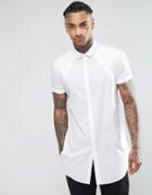 Asos Super Longline Shirt In White - White