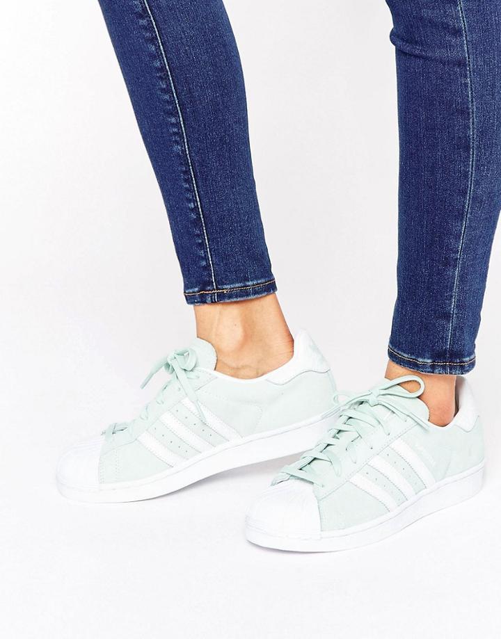 Adidas Originals Mint Suede Superstar Sneakers - Green