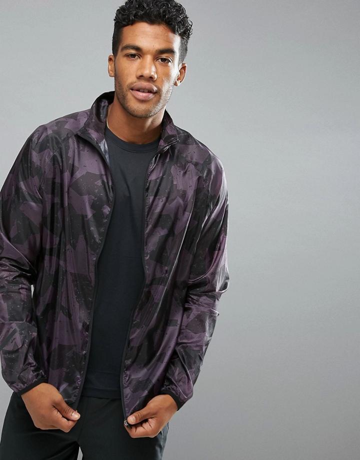 Yourturn Running Lightweight Windbreaker In Print - Gray