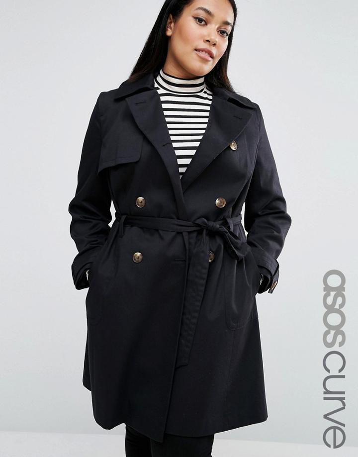 Asos Curve Classic Trench - Black