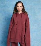 Collusion Seam Detail Branded Oversized Hoodie In Burgundy-red
