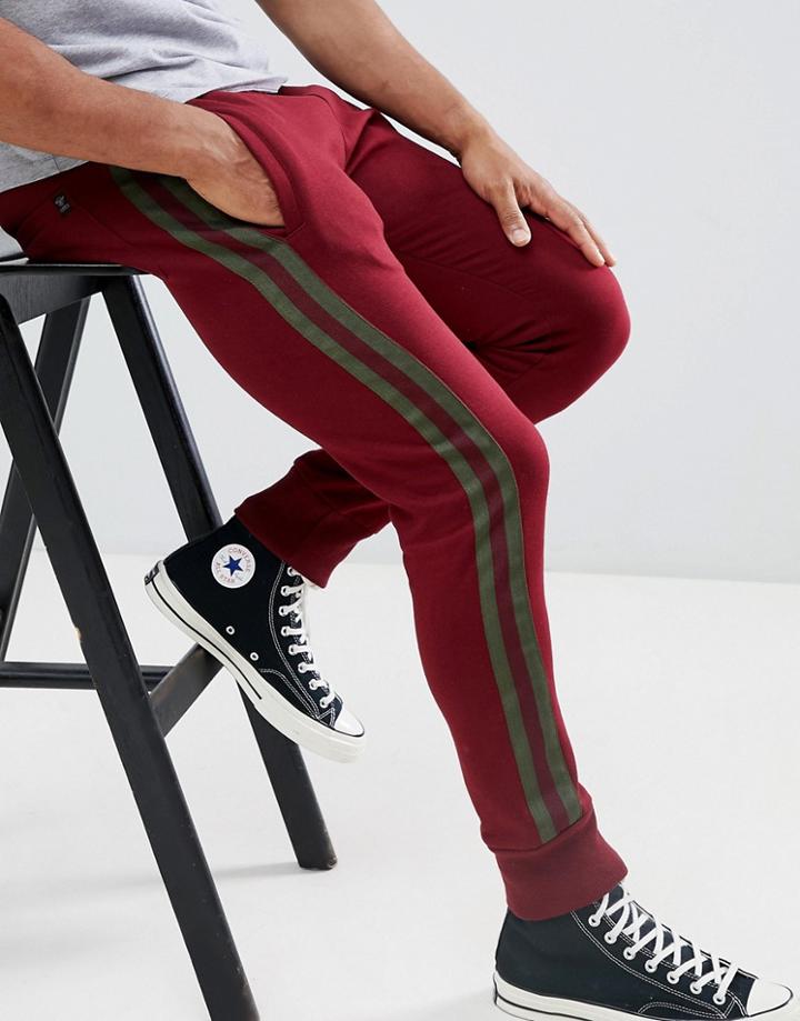 Le Breve Taped Stripe Joggers - Red