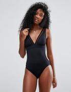Seafolly Wild At Heart V Neck Swimsuit - Black