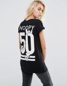 Asos T-shirt With Snoopy Varsity Print - Black