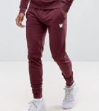 Good For Nothing Skinny Joggers In Burgundy With Small Logo Exclusive To Asos - Red