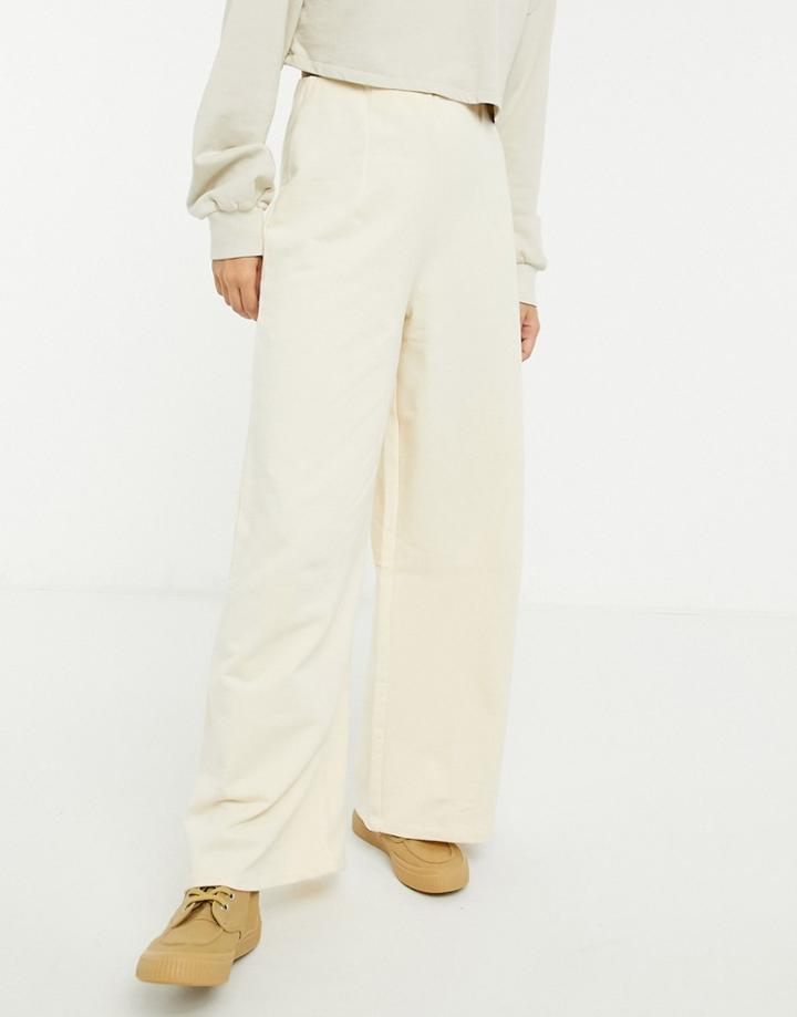 Asos Design Pleated Wide Leg In Sweat-gray