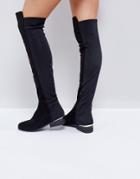 Asos Knight Stretch Over The Knee Boots - Black