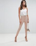 Asos Design High Waist Pants In Skinny Fit - Pink