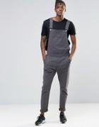 Asos Overalls In Bow Leg In Washed Black - Washed Black