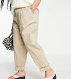 Asos Design Curve Hourglass Chino Pants In Stone-neutral