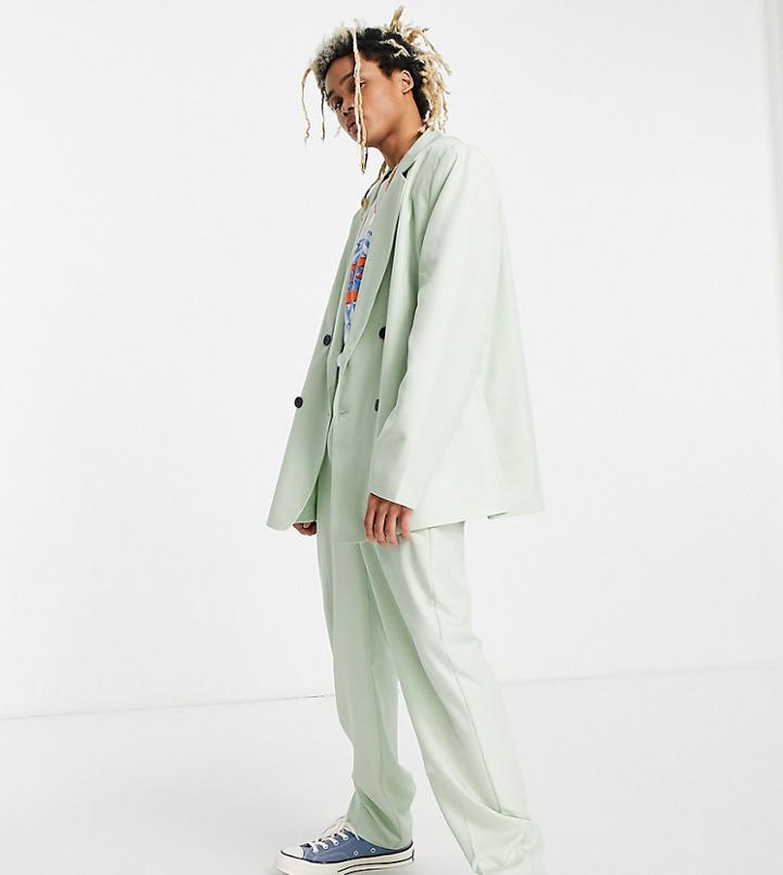 Collusion Oversized Blazer In Pastel Green