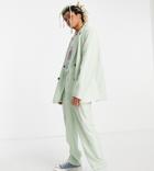 Collusion Oversized Blazer In Pastel Green