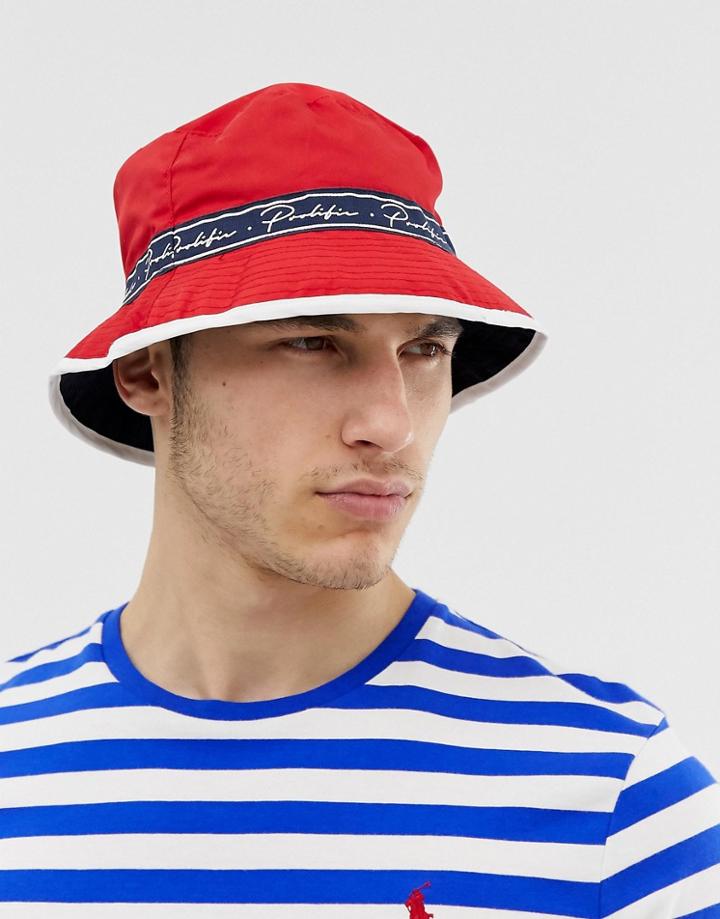 River Island Bucket Hat In Red